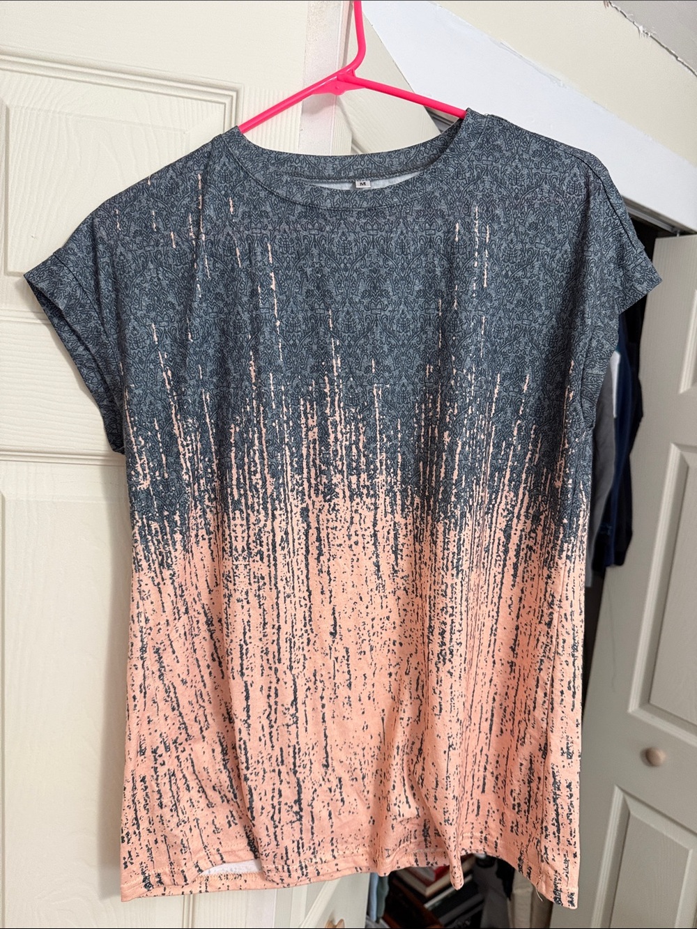 Women's Ombre Heather Tee — Pink and Charcoal